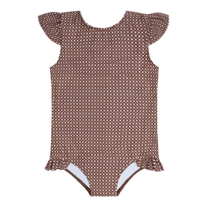 Girls Cafe Flora Cap Sleeve Rashguard One Piece