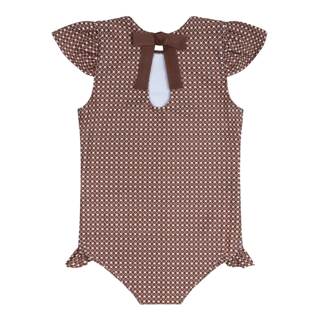 Girls Cafe Flora Cap Sleeve Rashguard One Piece