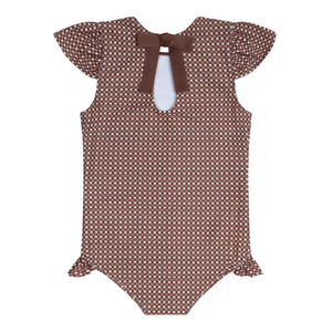 Girls Cafe Flora Cap Sleeve Rashguard One Piece