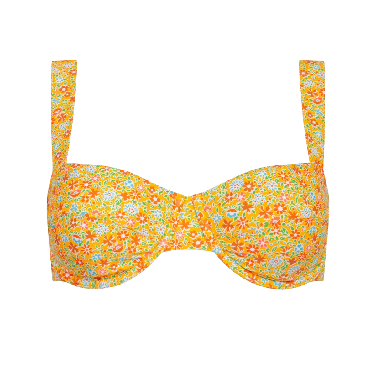 Women’s Marigold Floral Bikini Top with Cups