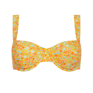 Women’s Marigold Floral Bikini Top with Cups