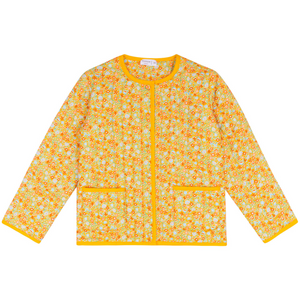 Girls Marigold Floral Quilted Jacket