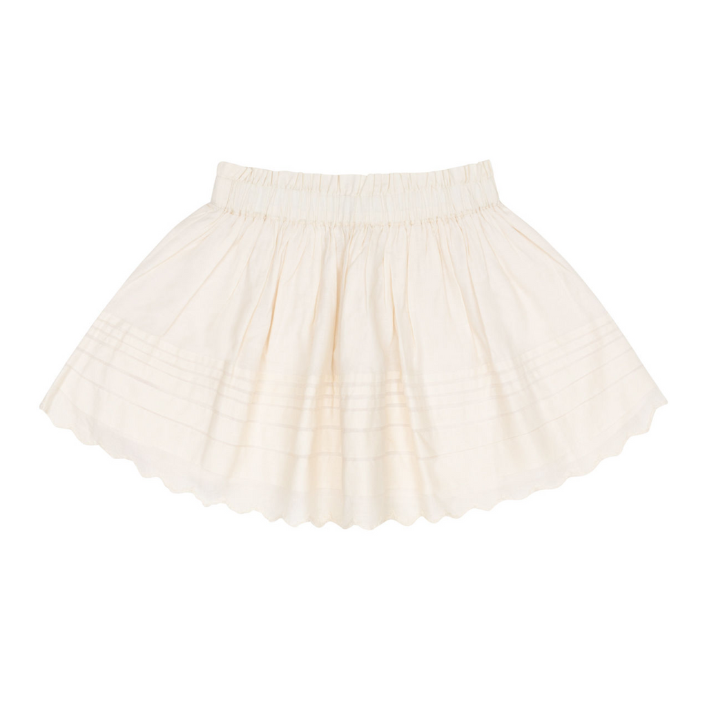 Girls Cream Schiffli Skirt