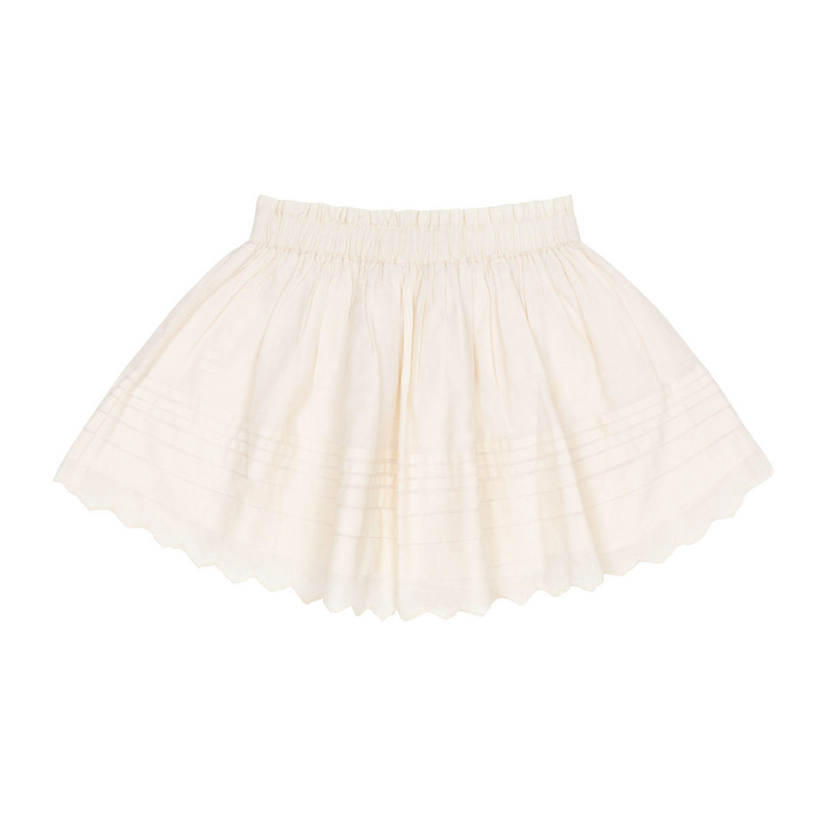 Girls Cream Schiffli Skirt