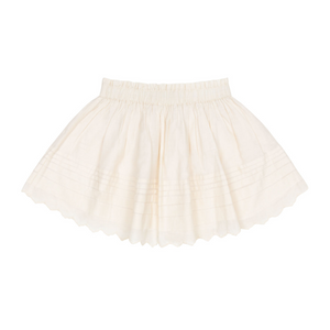 Girls Cream Schiffli Skirt