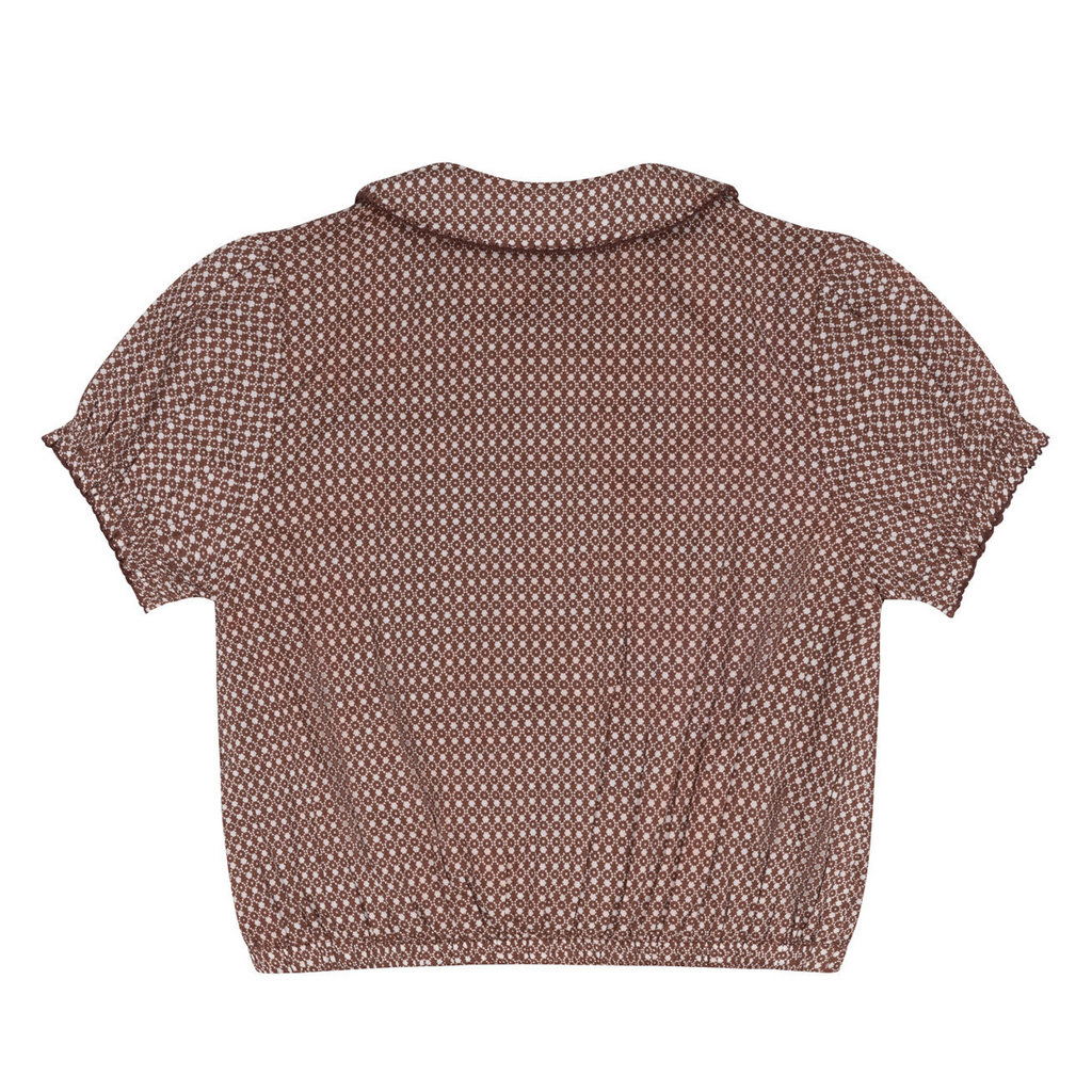 Girls Cafe Flora Puff Sleeve Collar Top