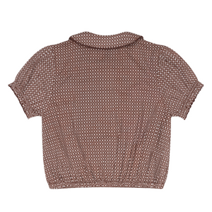Girls Cafe Flora Puff Sleeve Collar Top
