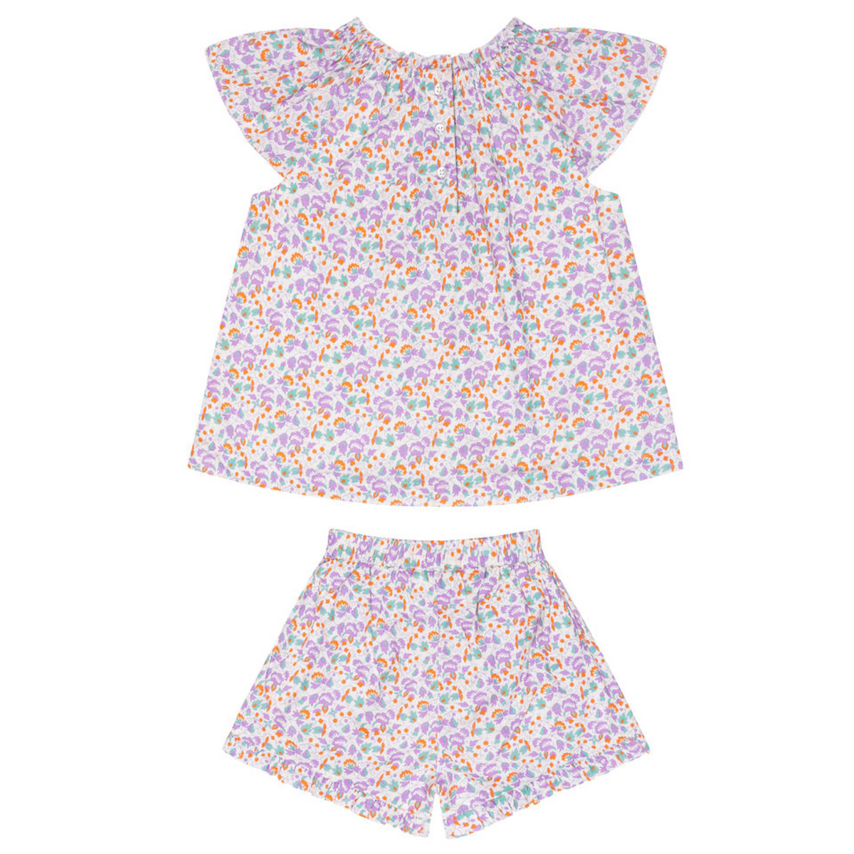 Girls Orchid Floral Flutter Sleeve Tank Set