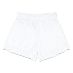 Women’s White Schiffli Shorts