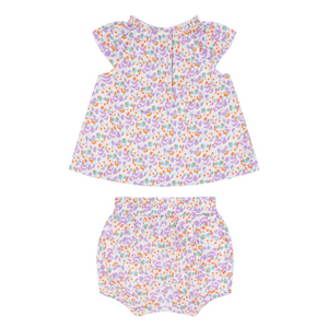 Baby Girls Orchid Floral Flutter Sleeve Bloomer Set