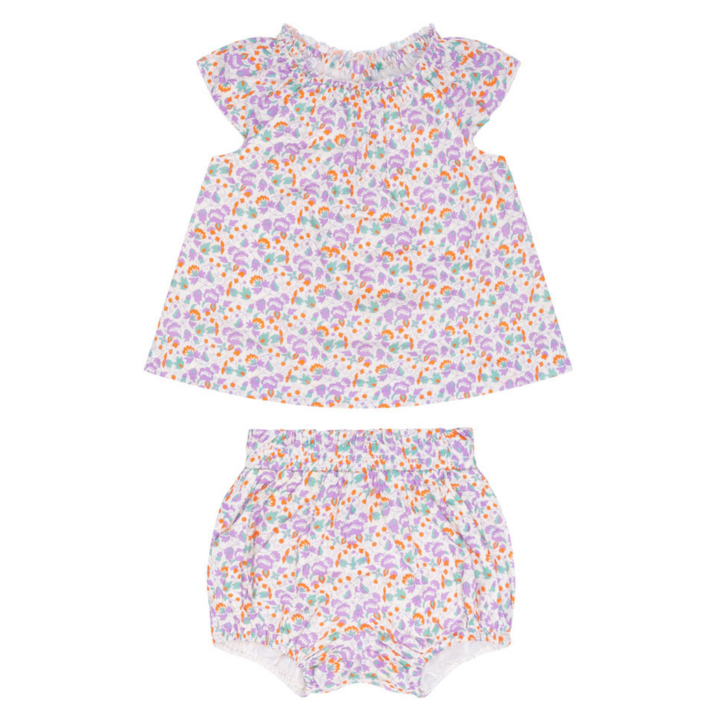 Baby Girls Orchid Floral Flutter Sleeve Bloomer Set