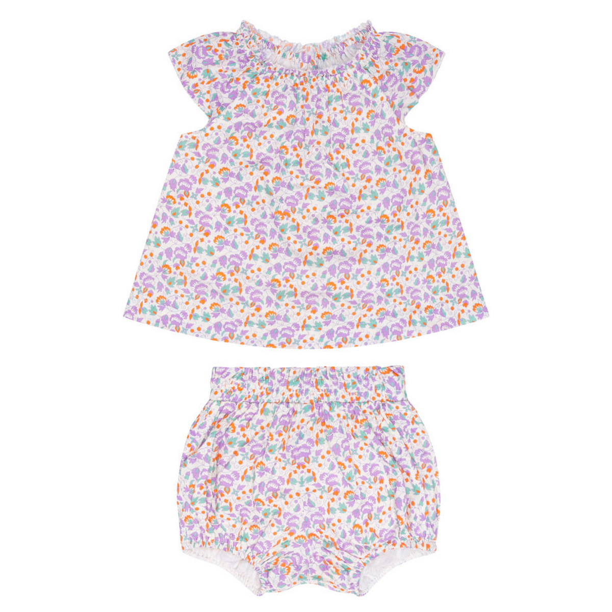 Baby Girls Orchid Floral Flutter Sleeve Bloomer Set