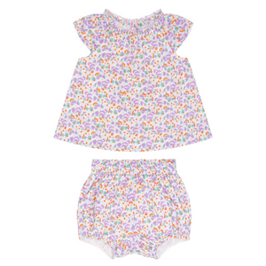 Baby Girls Orchid Floral Flutter Sleeve Bloomer Set