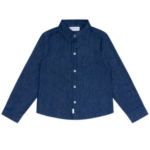 Boys Deep Chambray Collared Button Down Shirt