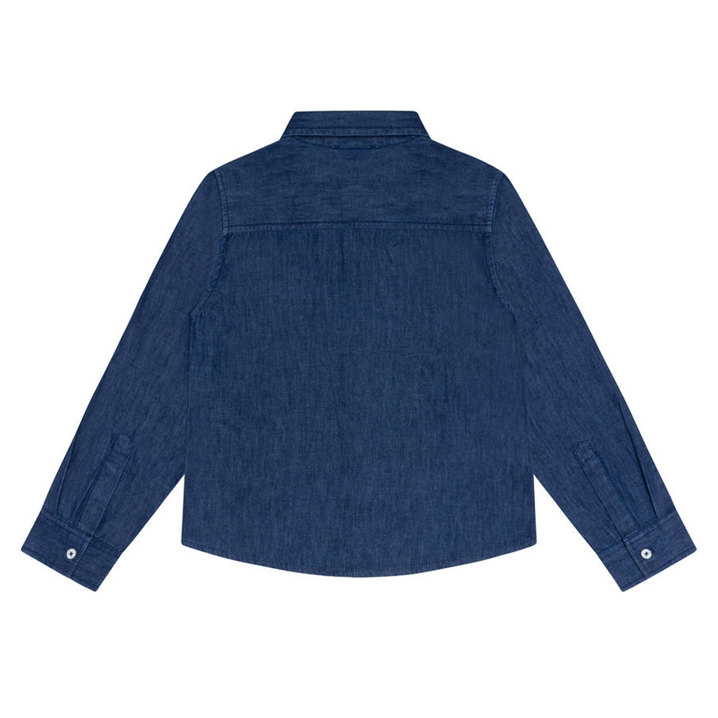 Boys Deep Chambray Collared Button Down Shirt