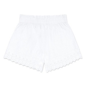 Women’s White Schiffli Shorts