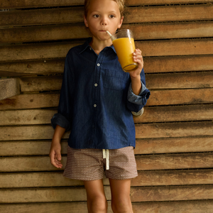 Boys Cafe Flora Ultra-Soft Twill Shorts