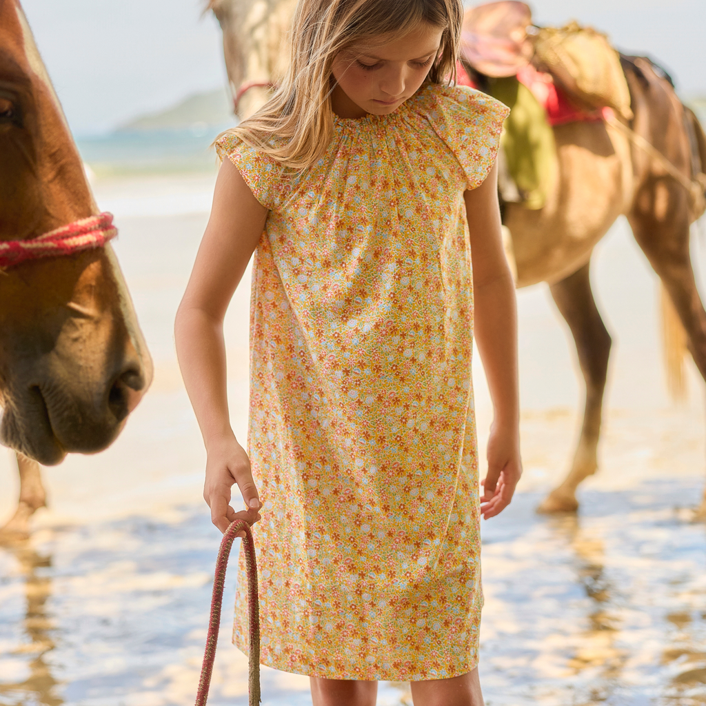 Girls Marigold Floral Shift Dress