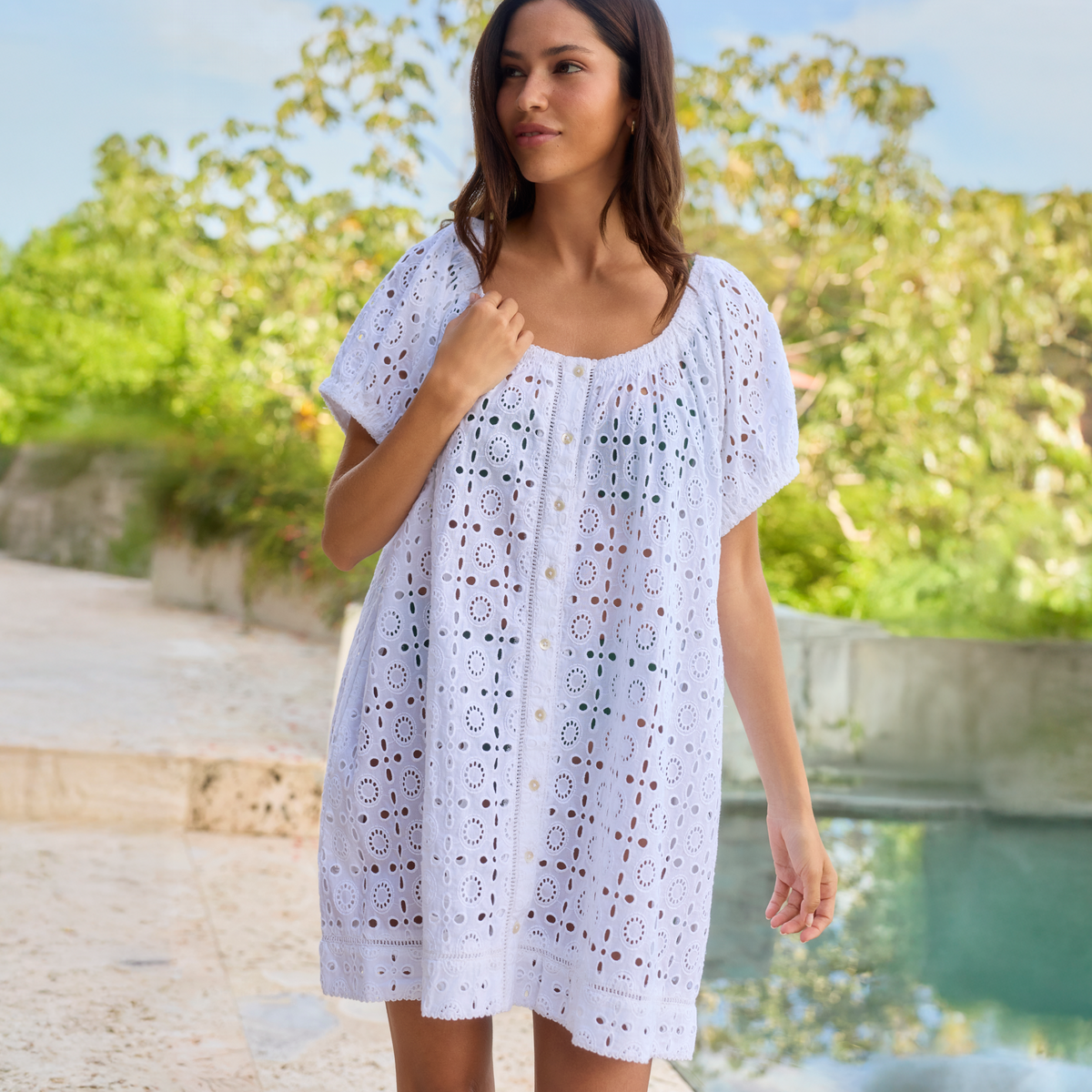 Women’s White Eyelet Coverup