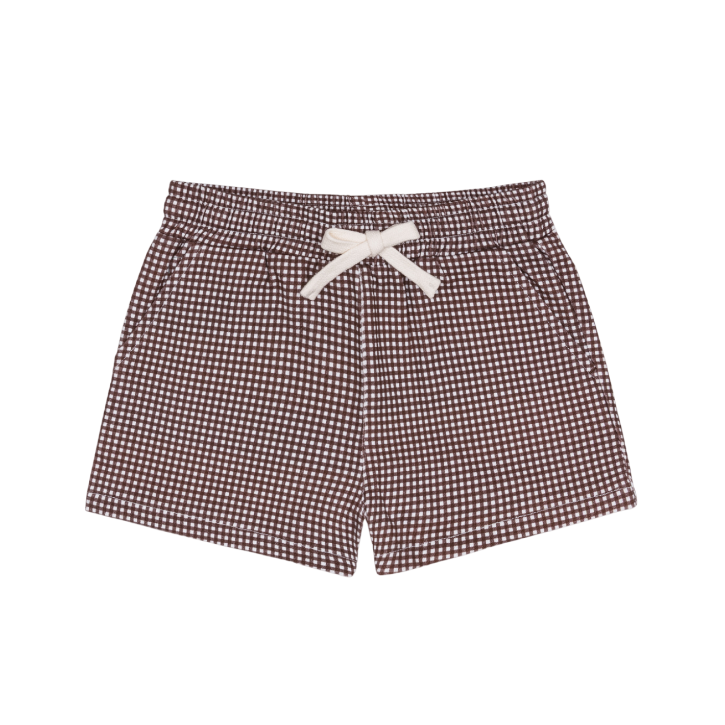 Boys’ Cocoa Gingham Ultra-Soft Twill Shorts