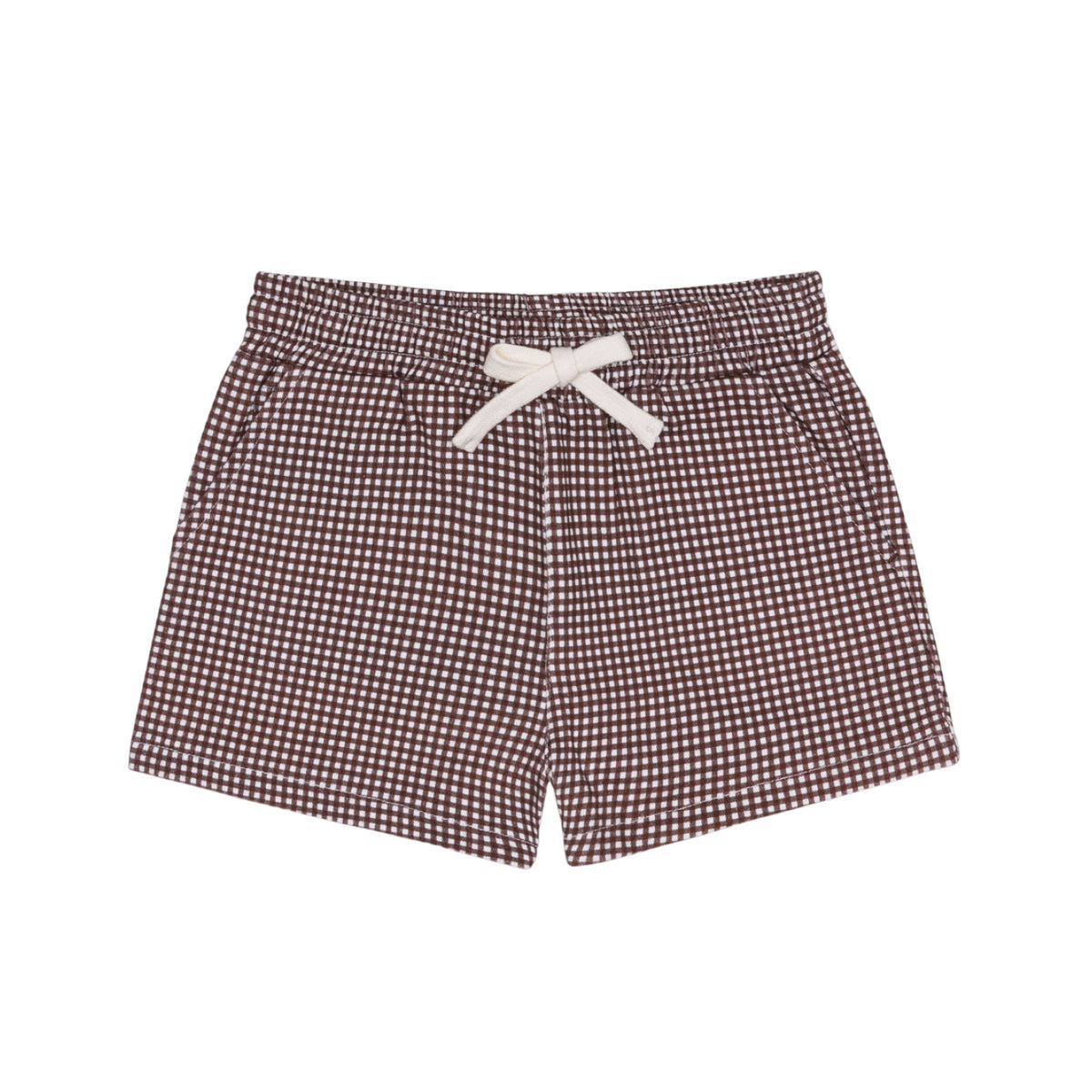Boys’ Cocoa Gingham Ultra-Soft Twill Shorts