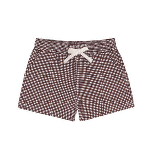 Boys’ Cocoa Gingham Ultra-Soft Twill Shorts