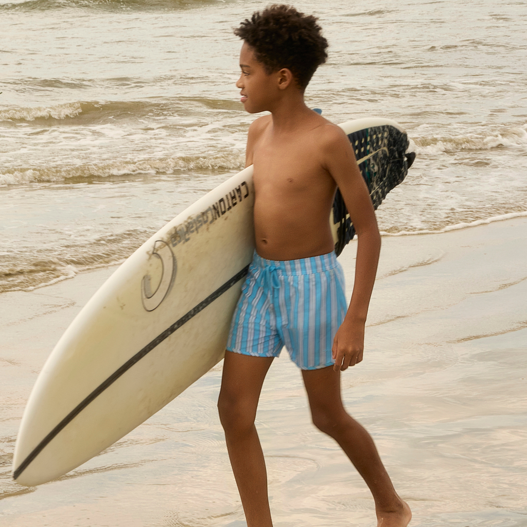 Boys Isla Blue Stripe Boardie