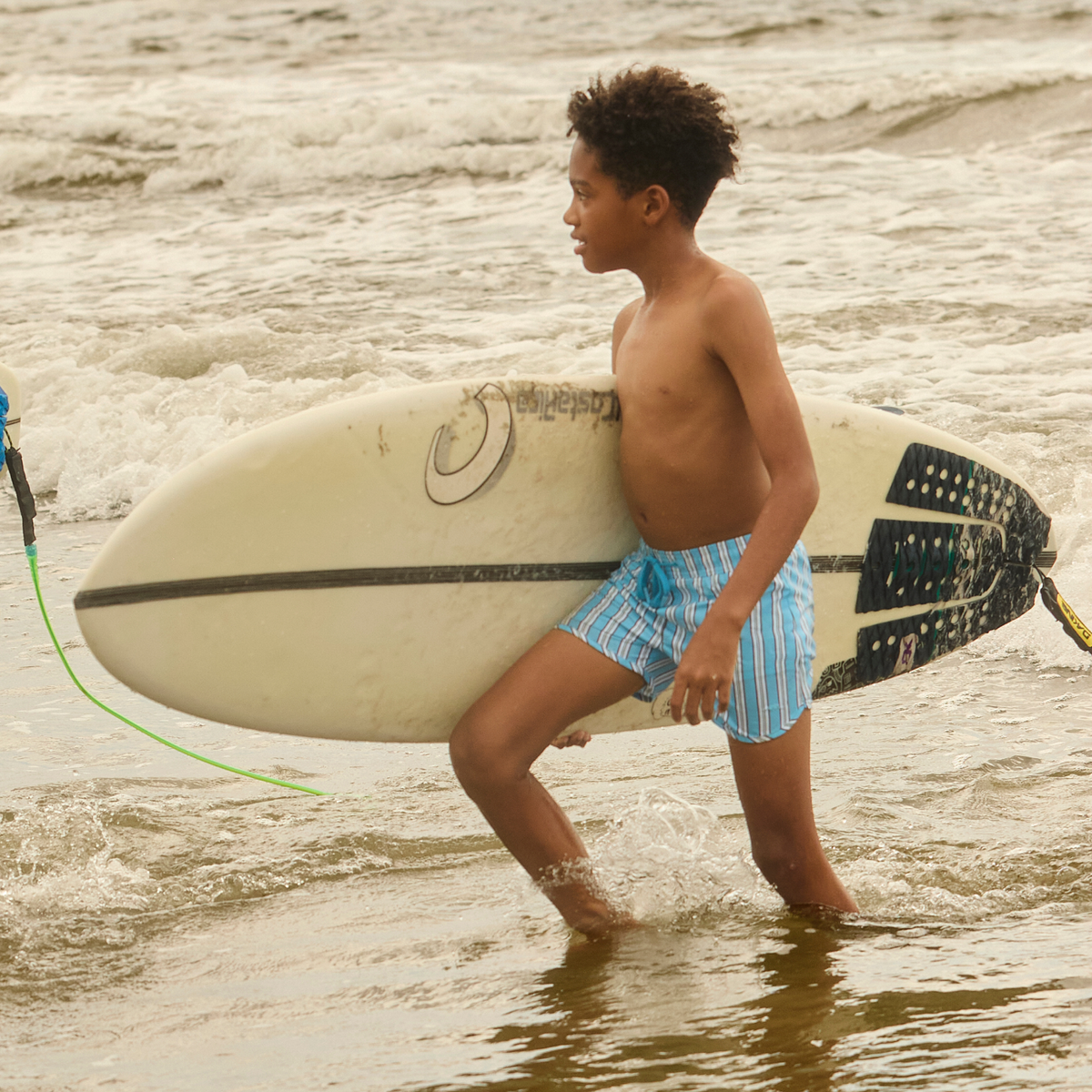 Boys Isla Blue Stripe Boardie