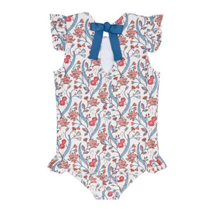 Girls’ Mercado Bloom Cap Sleeve Rashguard One Piece