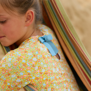 Girls Marigold Floral Rashguard One Piece