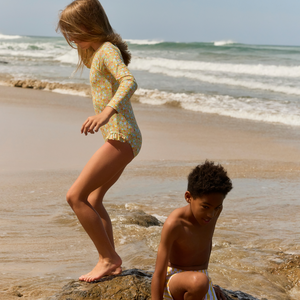Girls Marigold Floral Rashguard One Piece