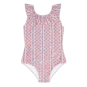 Girls’ Rosa Vine Ruffle Collar One Piece