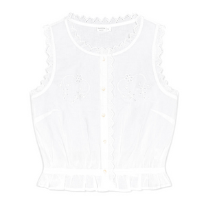 Women’s Embroidered White Tank