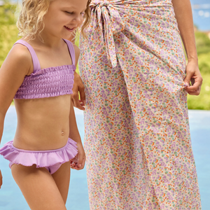 Girls Orchid Smocked Bikini
