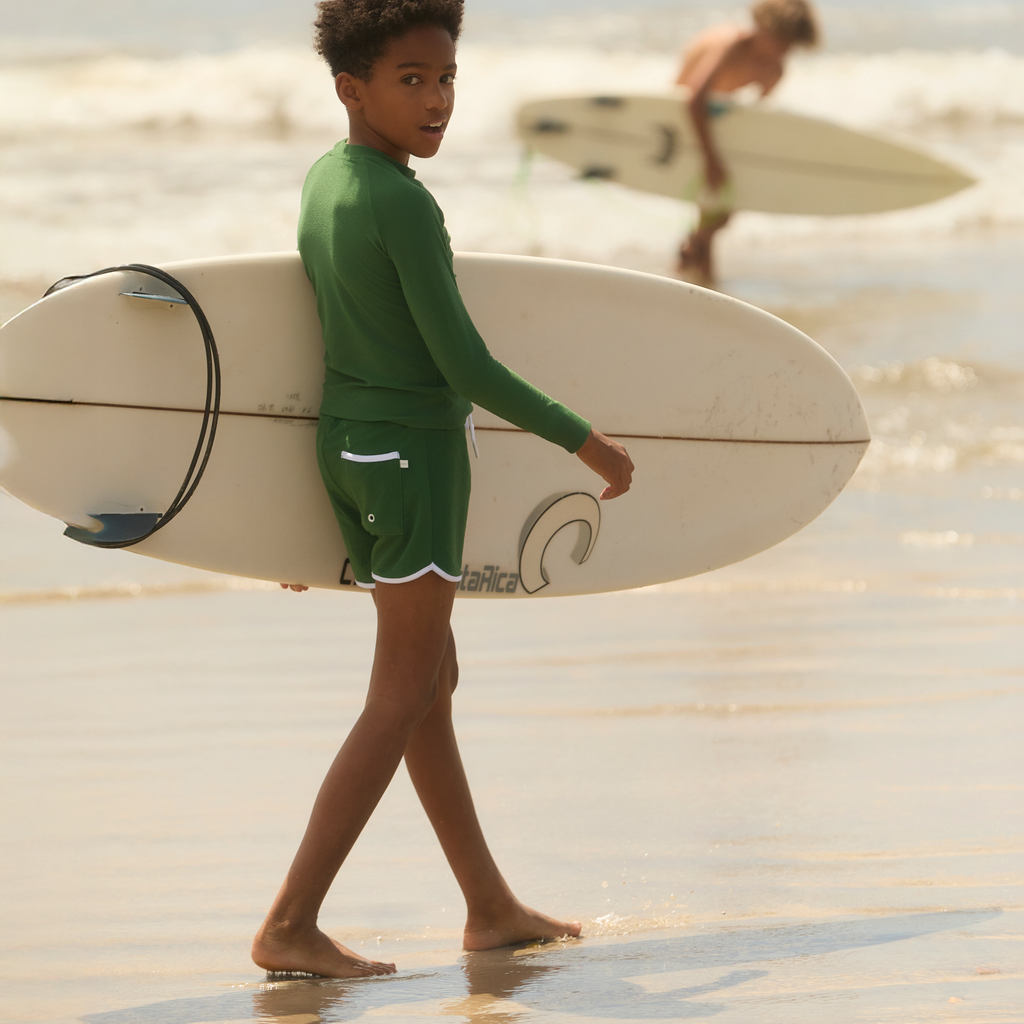 Boys Palma Green Terry Boardie