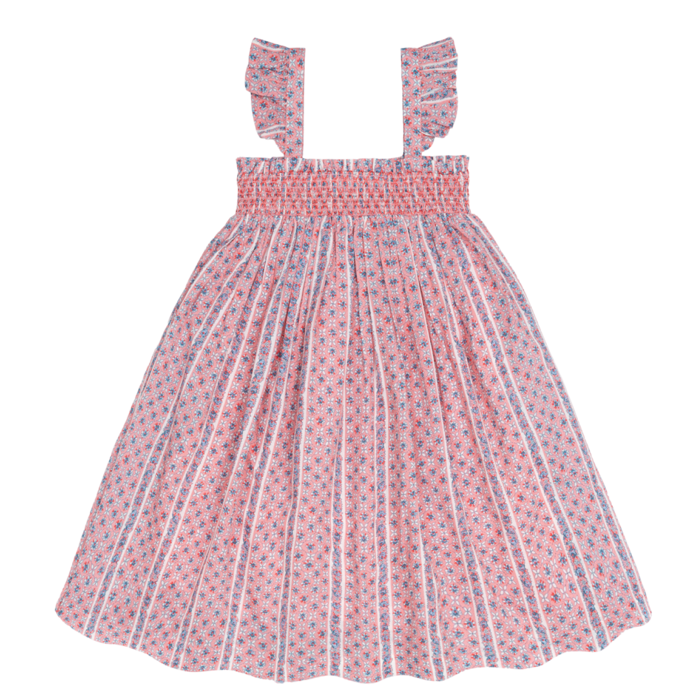 >The Girls’ Rosa Vine Smocked Dress with Flutter Sleeves
