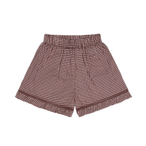 Girls’ Cocoa Gingham Ruffle Shorts