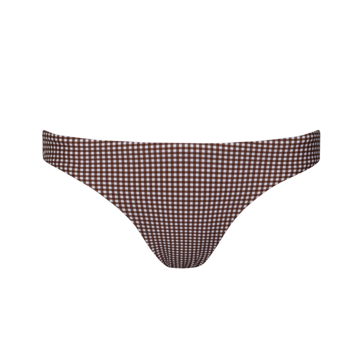 Women’s Cocoa Gingham Low Waist Bikini Bottom