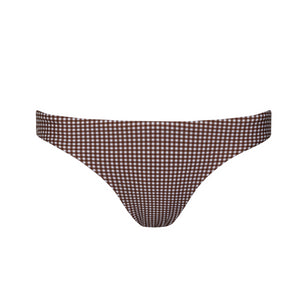 Women’s Cocoa Gingham Low Waist Bikini Bottom