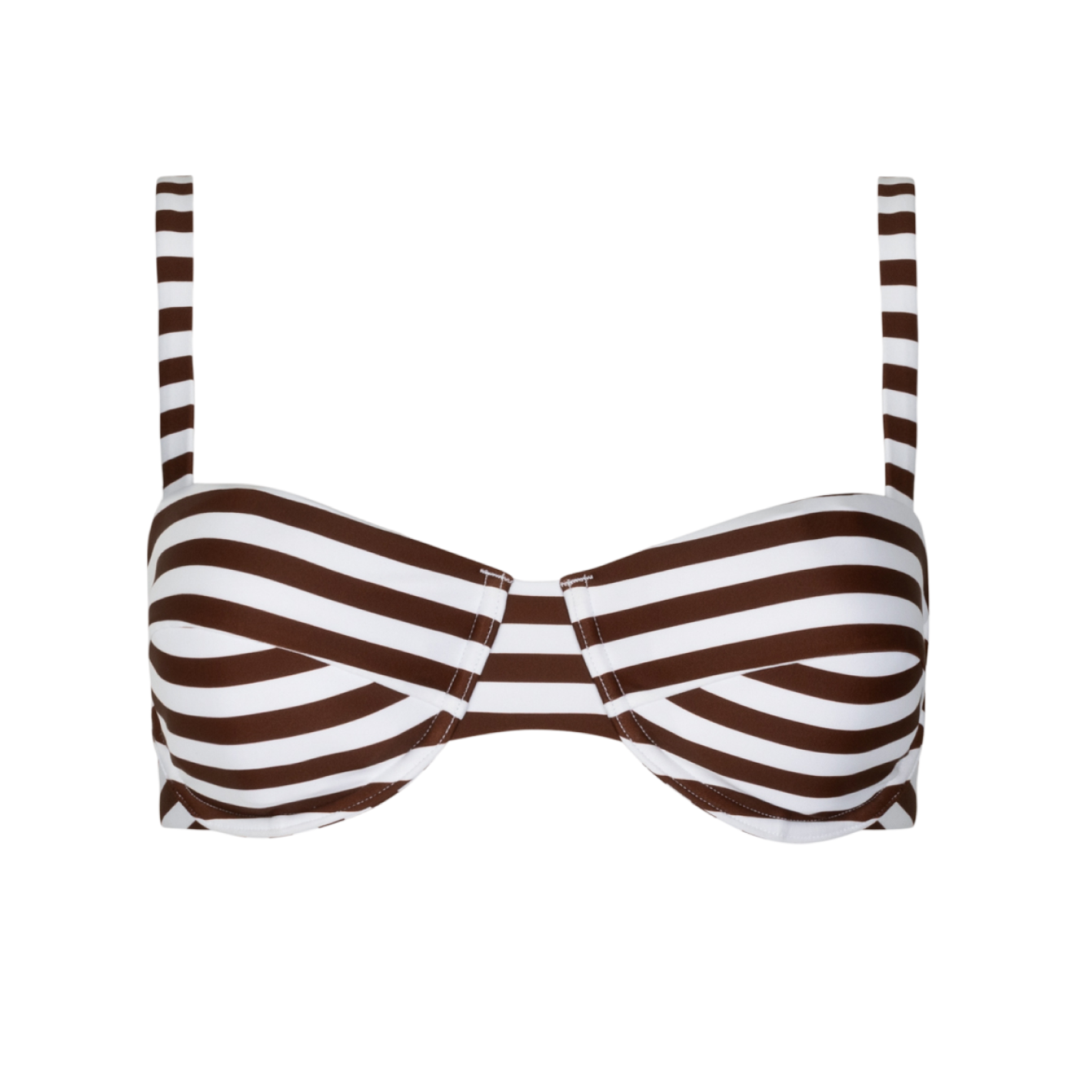 Women’s Cocoa Stripe Cup Bikini Top