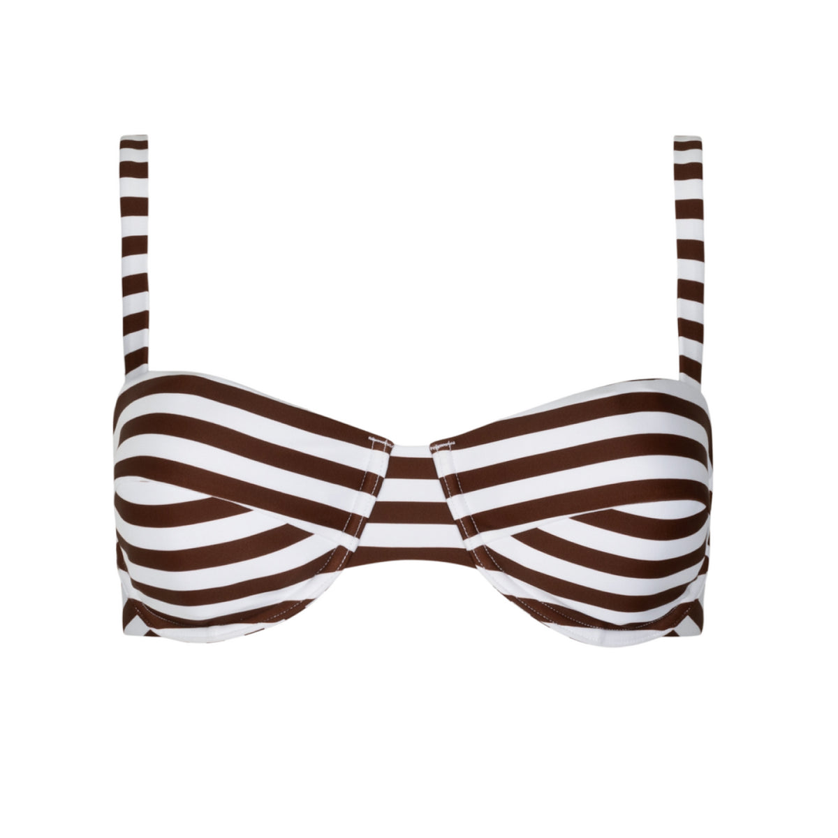 Women’s Cocoa Stripe Cup Bikini Top