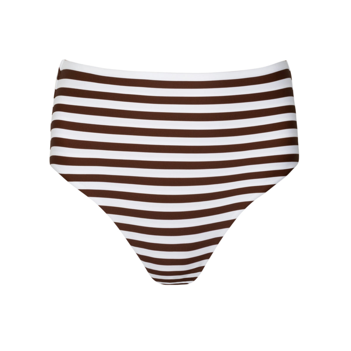 Women’s Cocoa Stripe High Waist Bikini Bottom