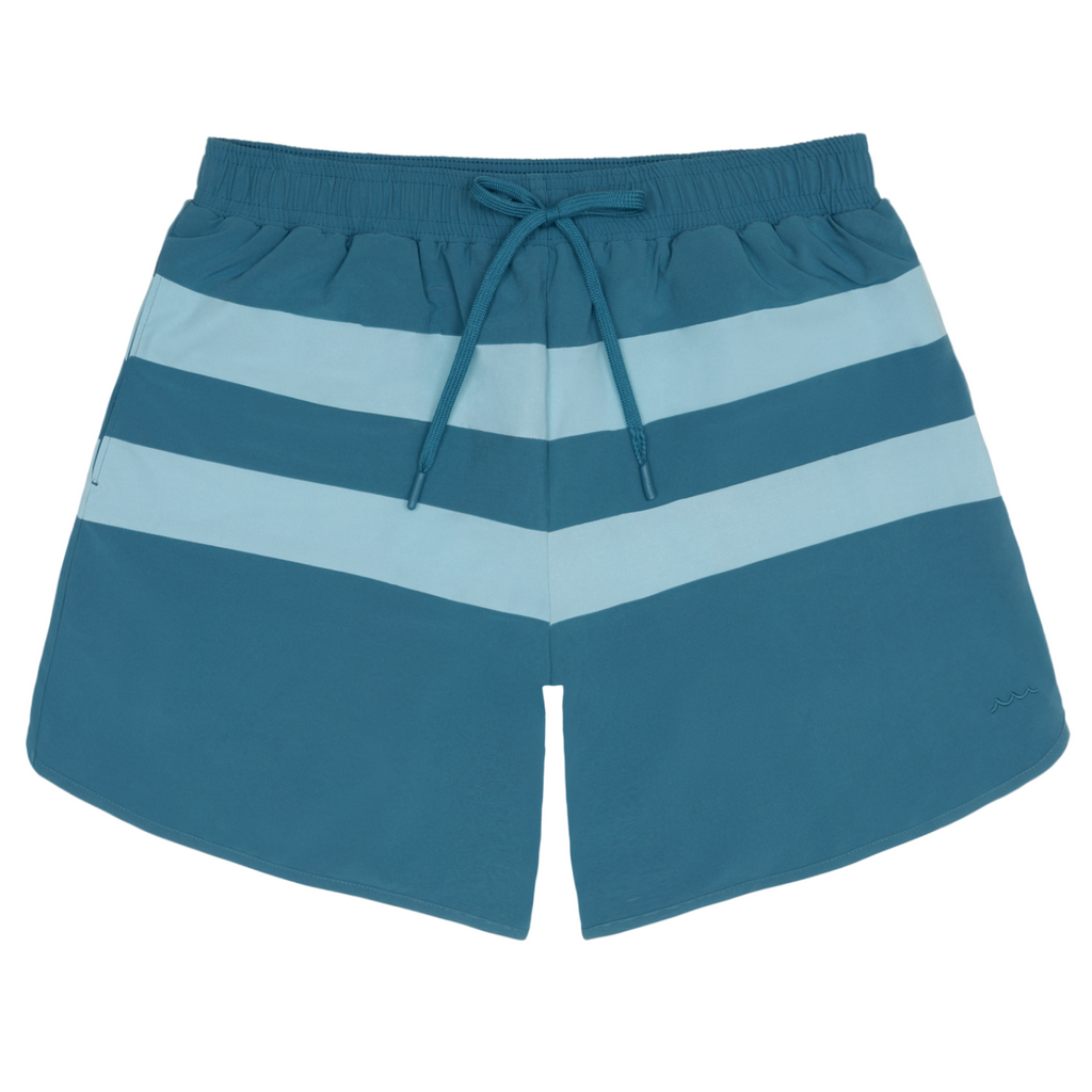 Men’s Teal and Dusk Blue Colorblock Boardie