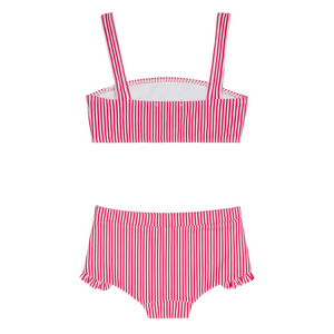 Girls’ Gondola Stripe Bandeau Bikini and Swim Shorts Set