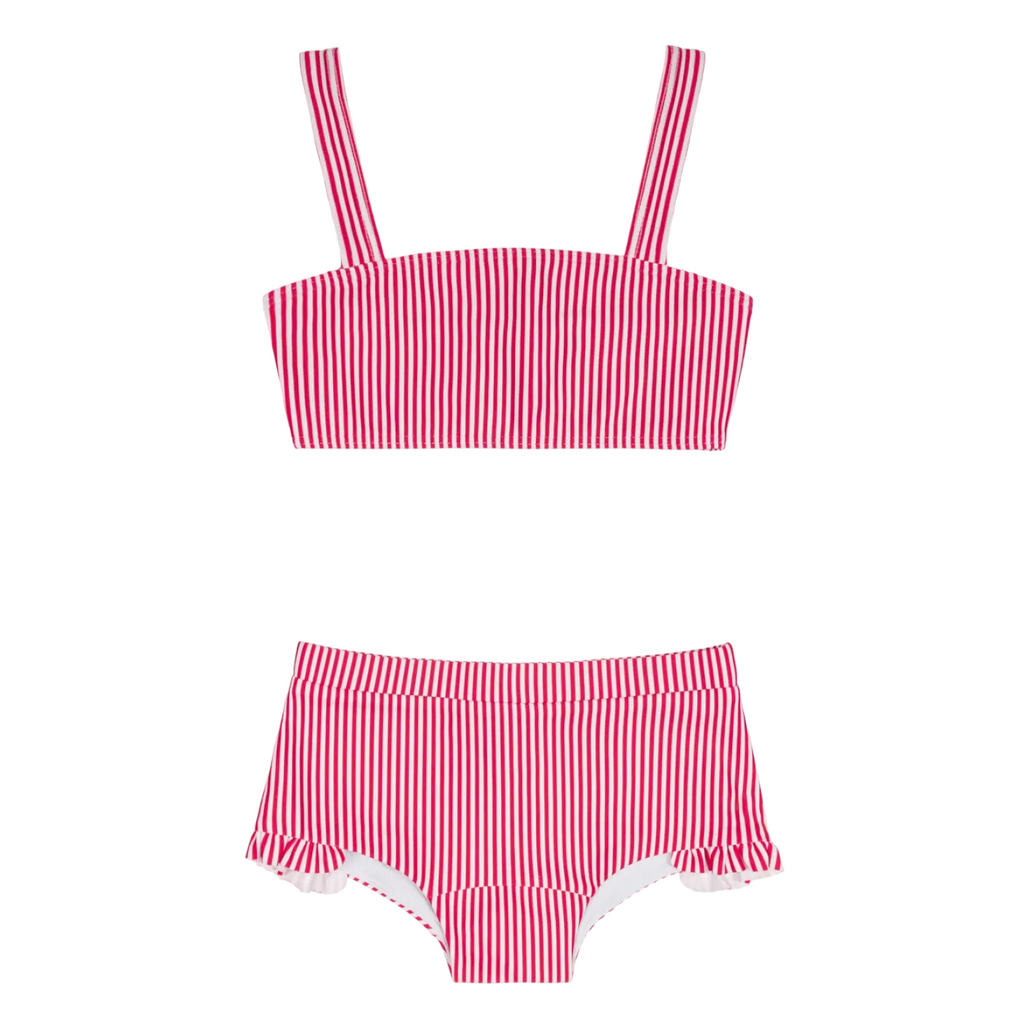 Girls’ Gondola Stripe Bandeau Bikini and Swim Shorts Set