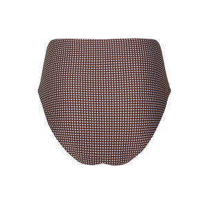 Women’s Cocoa Gingham High Waist Bikini Bottom