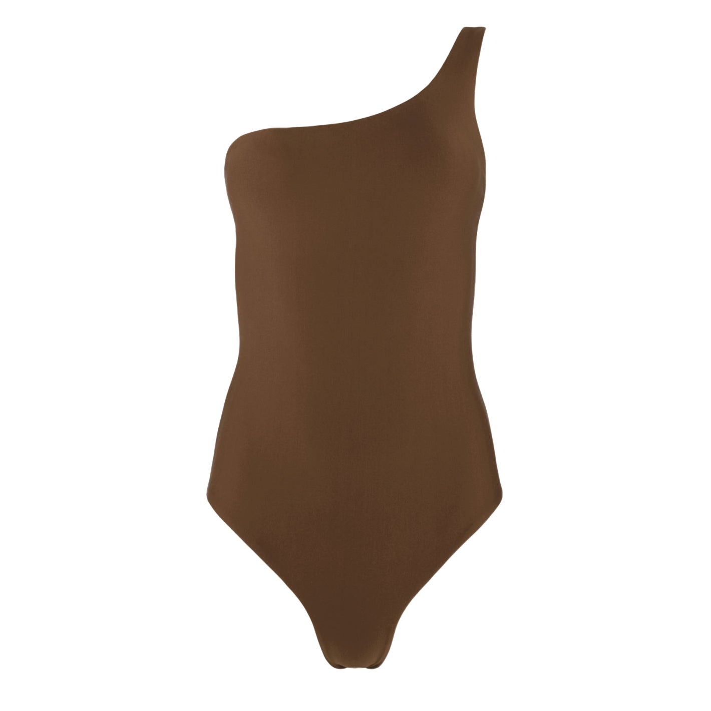 Women’s Cream And Dark Brown One Shoulder Reversible One Piece