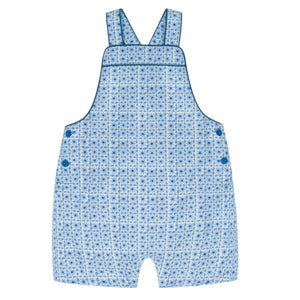 Baby Azul Tile Short Overall