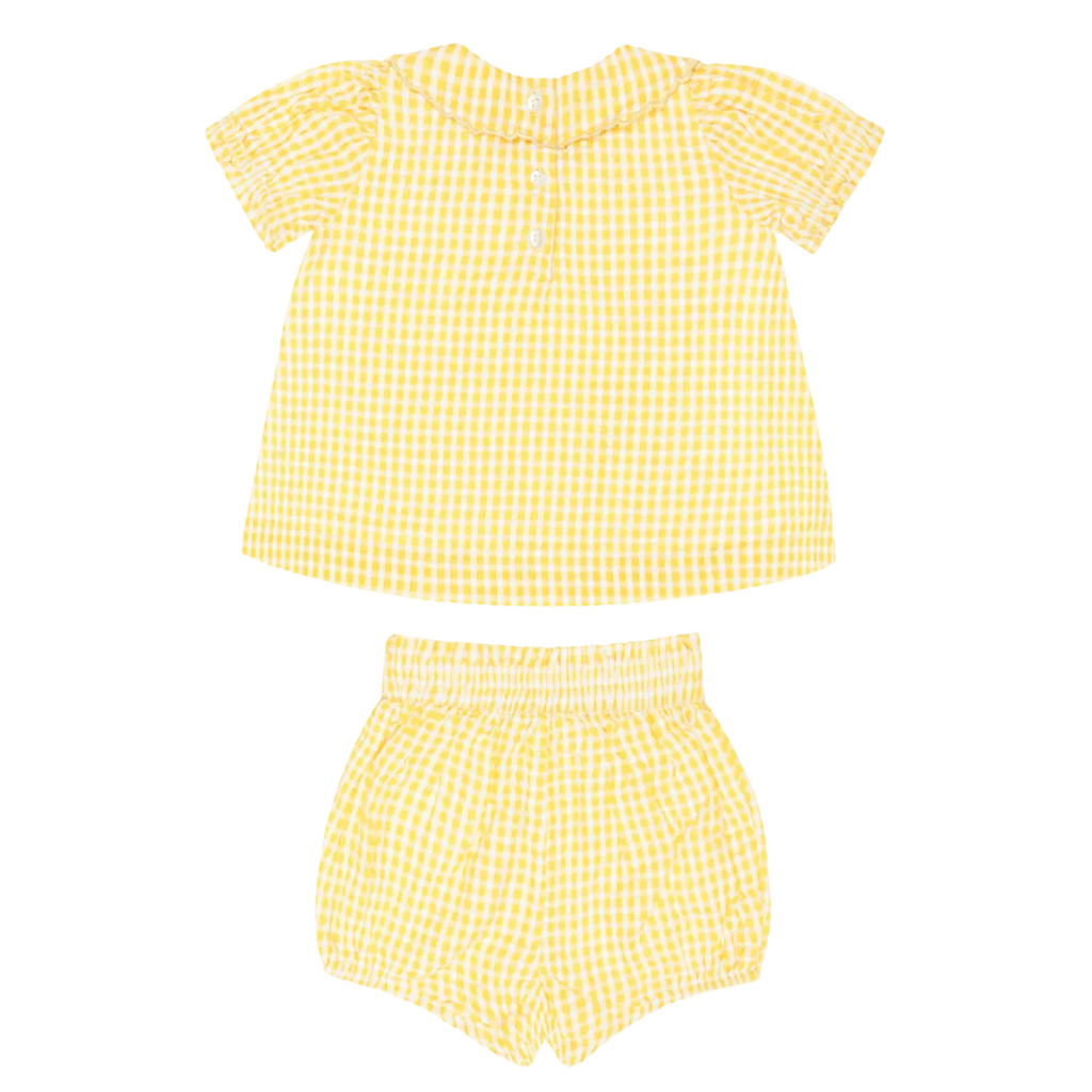 Baby Girls’ Soleil Gingham Puff Sleeve Top and Bloomer Set