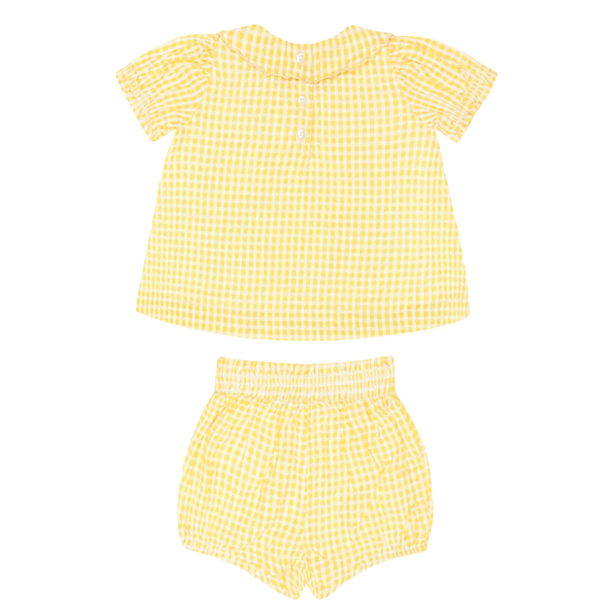 Baby Girls’ Soleil Gingham Puff Sleeve Top and Bloomer Set